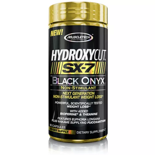 MUSCLETECH HYDROXYCUT SX-7 BLACK ONYX NON-STIMULANT 80 STK 