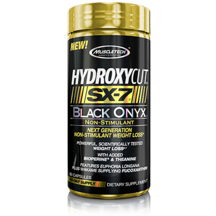 MUSCLETECH HYDROXYCUT SX-7 BLACK ONYX NON-STIMULANT 80 STK 