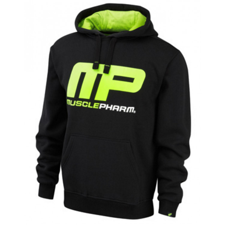 MUSCLEPHARM HOODIE BLACK LIME-GREEN 